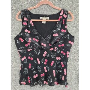 Y2K Vintage Tank Top Shirt Cherry Sleeveless Pinup Kemp Company 90s Cute Club